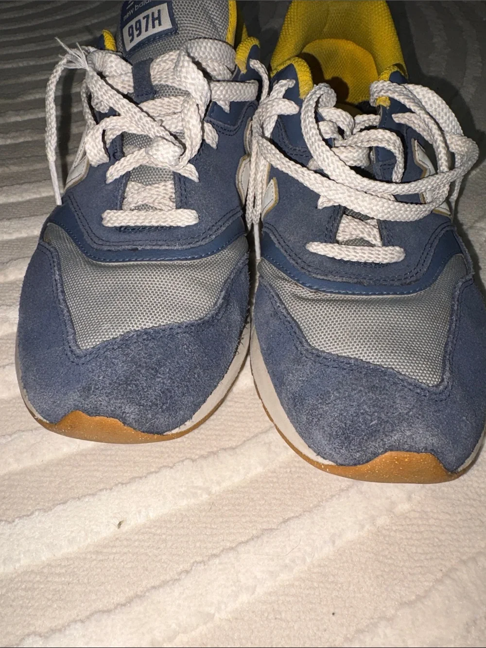 New Balance Kids Navy and Yellow Retro Runner Sneakers